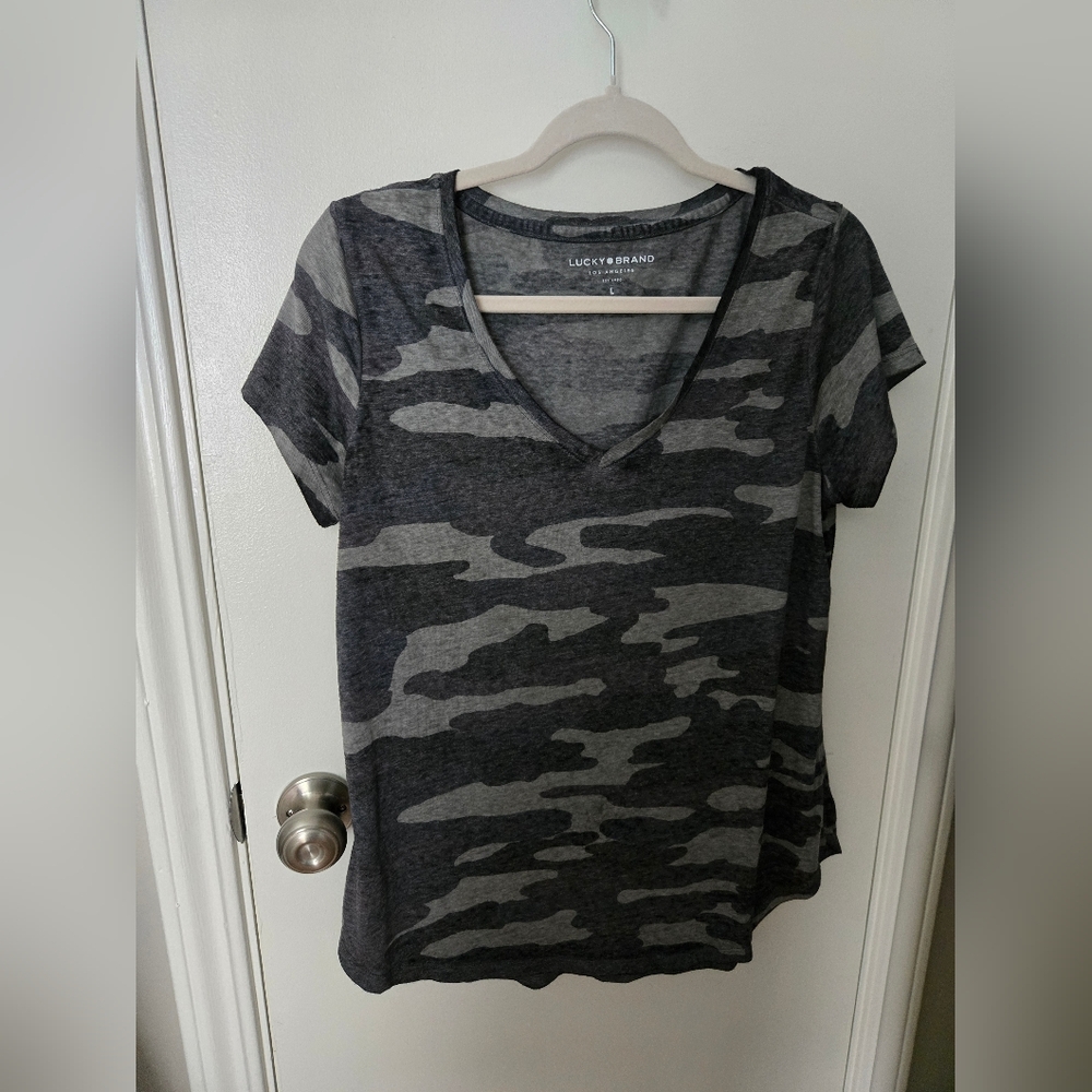 Lucky Brand Camouflage Short Sleeve Tee